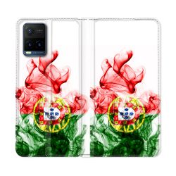 Housse cuir portefeuille Pour Vivo Y21 / Y21S / Y33S Voyage Portugal Flamme