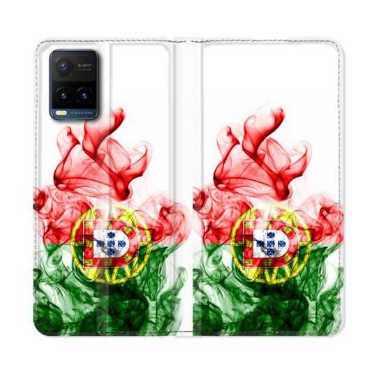 Housse cuir portefeuille Pour Vivo Y21 / Y21S / Y33S Voyage Portugal Flamme
