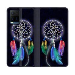 Housse cuir portefeuille Pour Vivo Y21 / Y21S / Y33S Zen Attrape Reve Multicolore