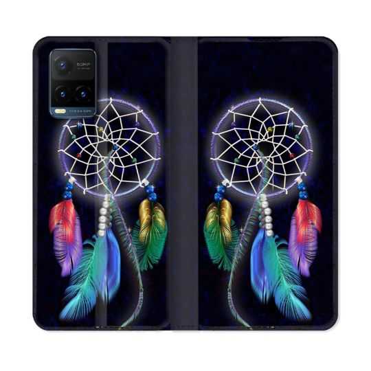 Housse cuir portefeuille Pour Vivo Y21 / Y21S / Y33S Zen Attrape Reve Multicolore