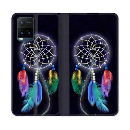 Housse cuir portefeuille Pour Vivo Y21 / Y21S / Y33S Zen Attrape Reve Multicolore