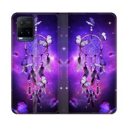 Housse cuir portefeuille Pour Vivo Y21 / Y21S / Y33S Zen Attrape Reve Papillon