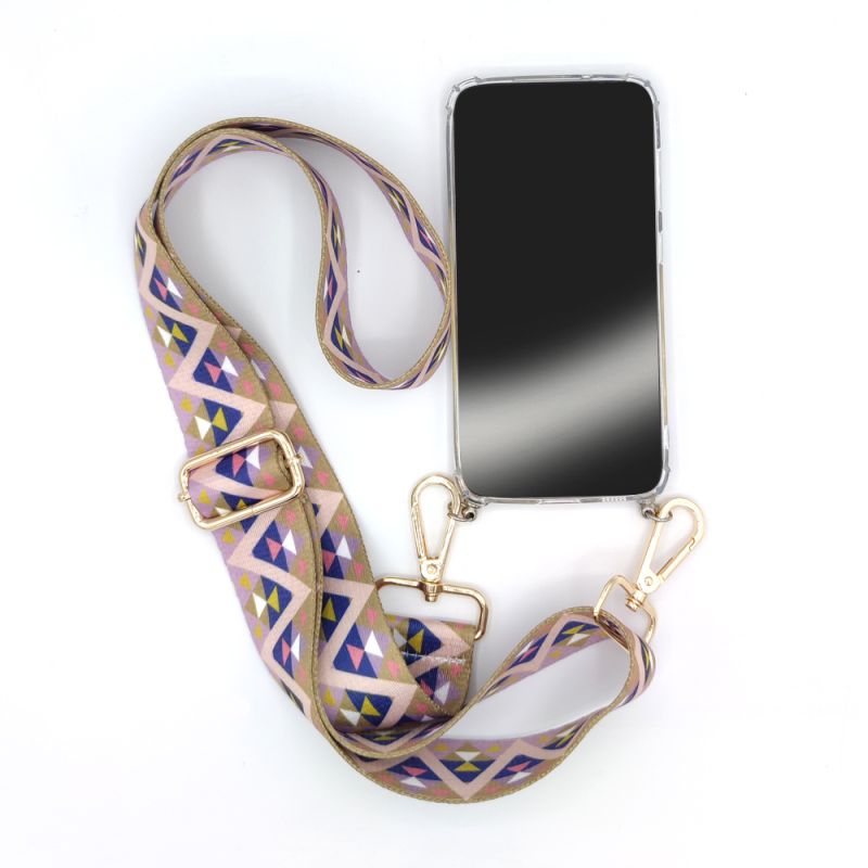 Coque Transparente Pour Oppo A53 / A53S avec Lanière / Bandoulière / Cordon téléphone réglable tissu triangle