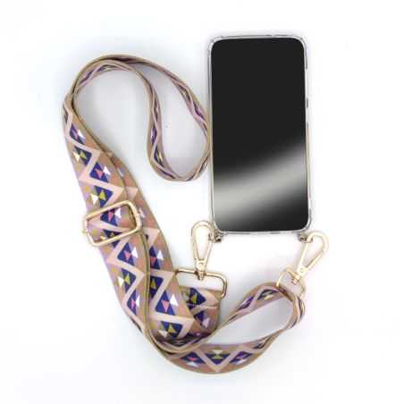 Coque Transparente Pour Oppo A77 5G avec Lanière / Bandoulière / Cordon téléphone réglable tissu triangle