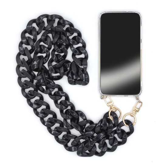 Coque Transparente Pour Iphone 12 Mini avec Lanière / Bandoulière / Cordon téléphone Anneaux Noir