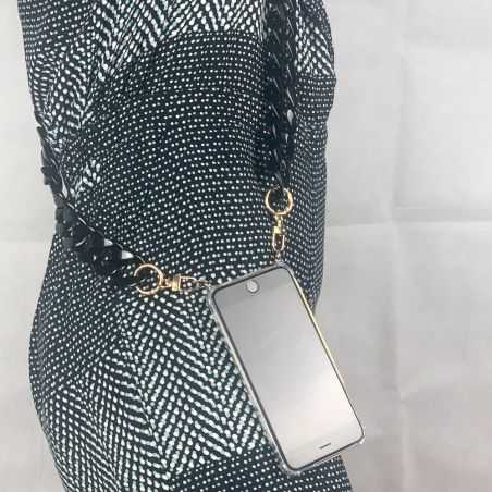 Coque Transparente Pour Iphone 14 (6,1) avec Lanière / Bandoulière / Cordon téléphone Anneaux Noir