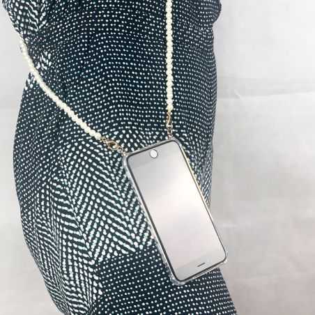 Coque Transparente Pour Iphone 13 (6.1) avec Lanière / Bandoulière / Cordon téléphone Perle