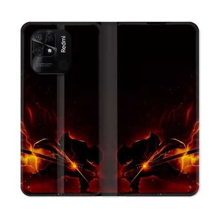 Housse cuir portefeuille Pour Xiaomi Redmi 10C Manga Demon Slayer Electric
