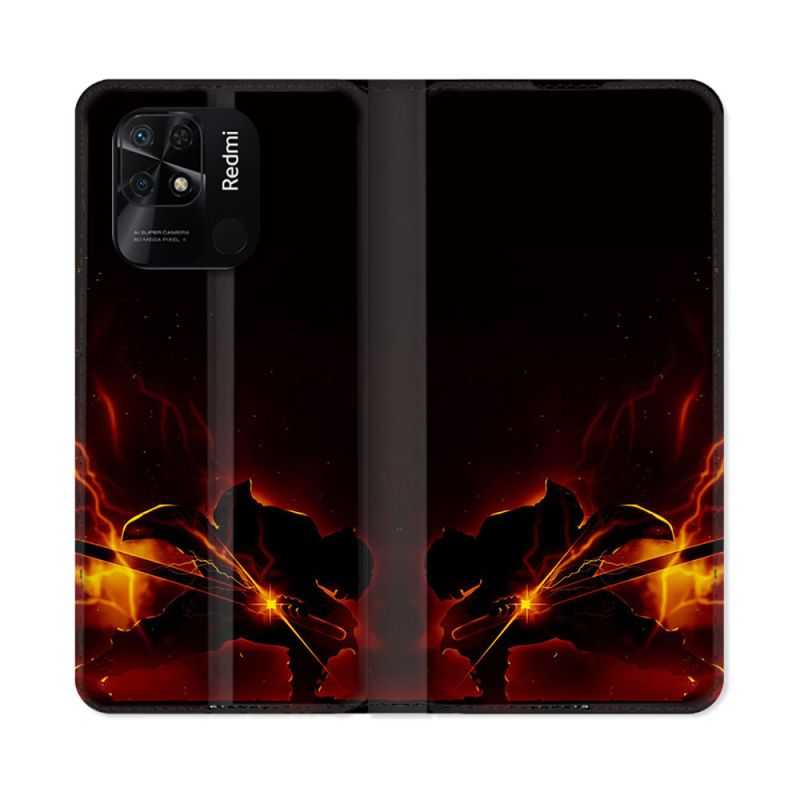 Housse cuir portefeuille Pour Xiaomi Redmi 10C Manga Demon Slayer Electric