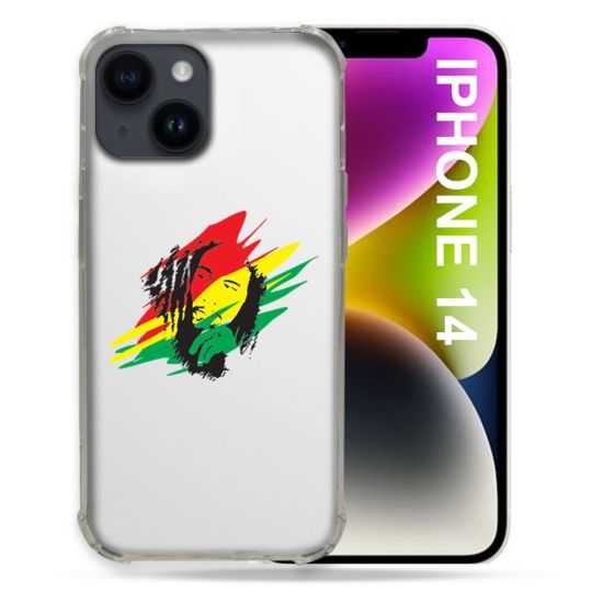 Coque Transparente Pour Iphone 14 (6.1) Bob Marley Graf