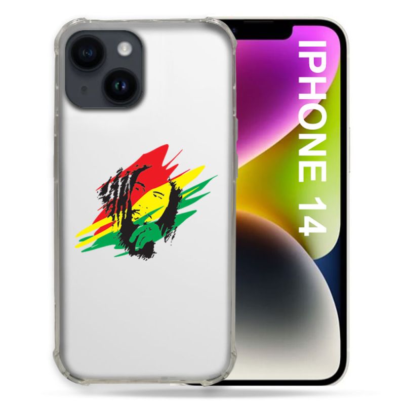 Coque Transparente Pour Iphone 14 (6.1) Bob Marley Graf