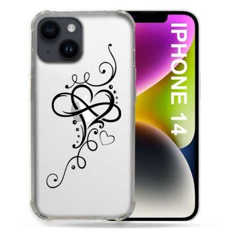 Coque Transparente Pour Iphone 14 (6.1) Cœur infini