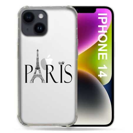 Coque Transparente Pour Iphone 14 (6.1) Paris Noir