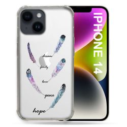 Coque Transparente Pour Iphone 14 (6.1) Plume Couleur