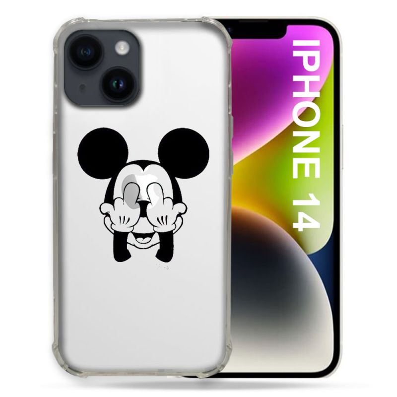 Coque Transparente Pour Iphone 14 (6.1) Mickey doigt