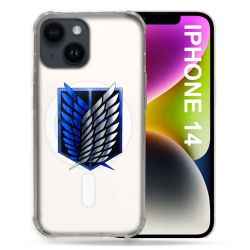 Coque Transparente Compatible MagSafe Pour Iphone 14 (6.1) Attaque Titan Logo