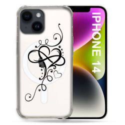 Coque Transparente Compatible MagSafe Pour Iphone 14 (6.1) Cœur infini