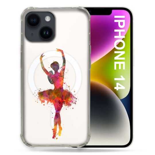 Coque Transparente Compatible MagSafe Pour Iphone 14 (6.1) Danseuse etoile