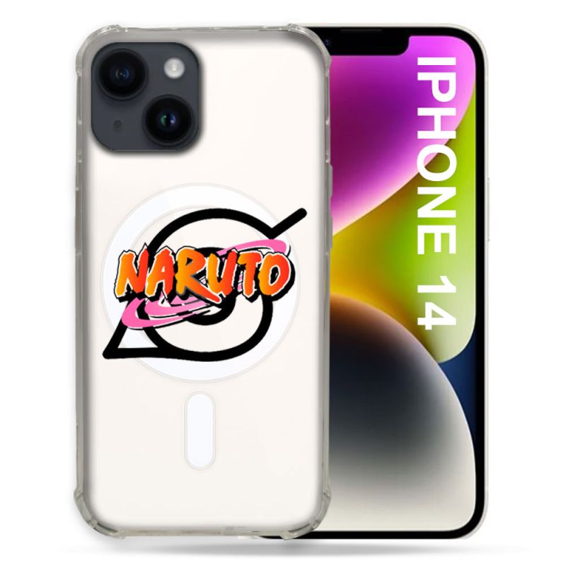 Coque Transparente Compatible MagSafe Pour Iphone 14 (6.1) Naruto Logo
