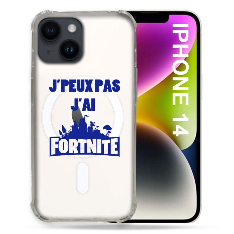 Coque Transparente Compatible MagSafe Pour Iphone 14 (6.1) Jpeux pas jai Fortnite