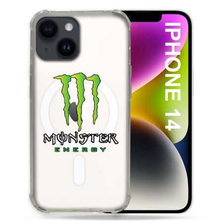 Coque Transparente Compatible MagSafe Pour Iphone 14 (6.1) Monster Energy