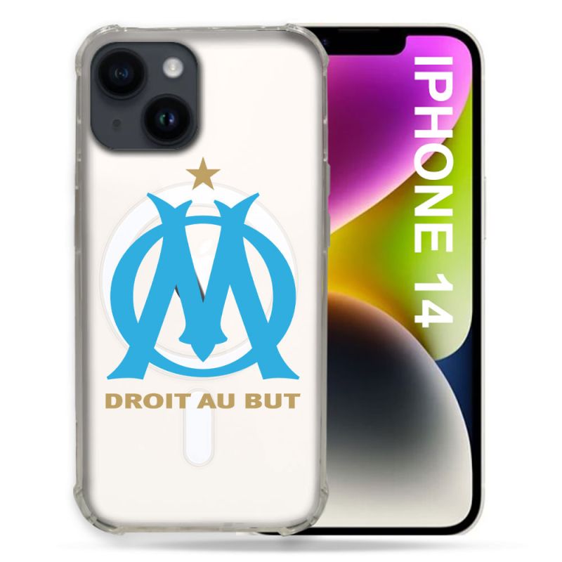 Coque Transparente Compatible MagSafe Pour Iphone 14 (6.1) Olympique Marseille OM