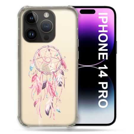 Coque Transparente Pour Iphone 14 Pro (6.1) Attrape Reve Rose