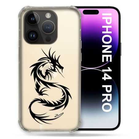 Coque Transparente Pour Iphone 14 Pro (6.1) Dragon Noir