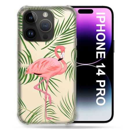 Coque Transparente Pour Iphone 14 Pro (6.1) Flamant Rose