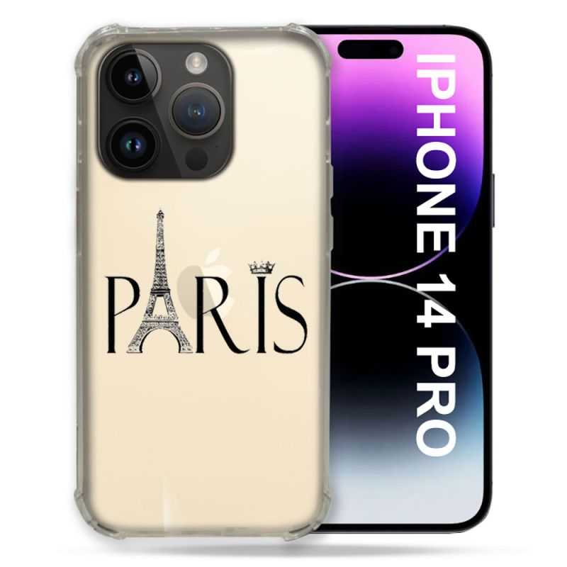 Coque Transparente Pour Iphone 14 Pro (6.1) Paris Noir
