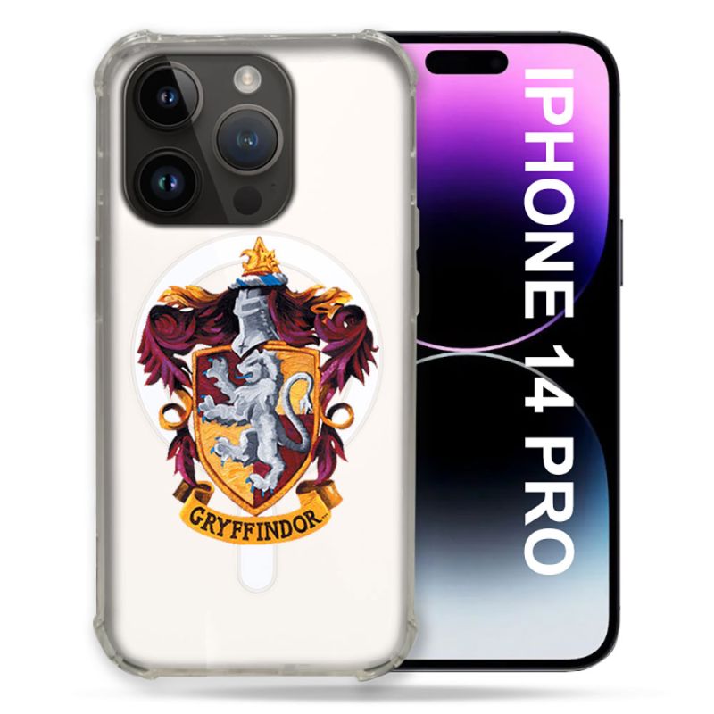 Coque Transparente Compatible MagSafe Pour Iphone 14 Pro (6.1) Harry Potter Griffindor