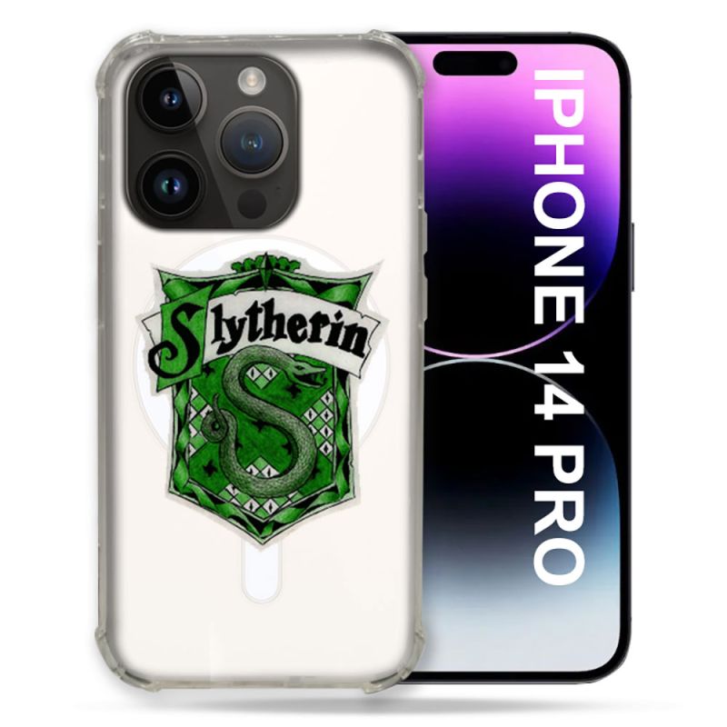 Coque Transparente Compatible MagSafe Pour Iphone 14 Pro (6.1) Harry Potter Slytherin