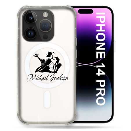 Coque Transparente Compatible MagSafe Pour Iphone 14 Pro (6.1) Michael Jackson
