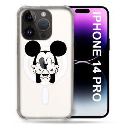 Coque Transparente Compatible MagSafe Pour Iphone 14 Pro (6.1) Mickey doigt