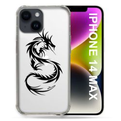 Coque Transparente Pour Iphone 14 Plus (6.7) Dragon Noir