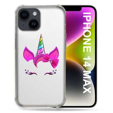 Coque Transparente Pour Iphone 14 Plus (6.7) Licorne Paillette