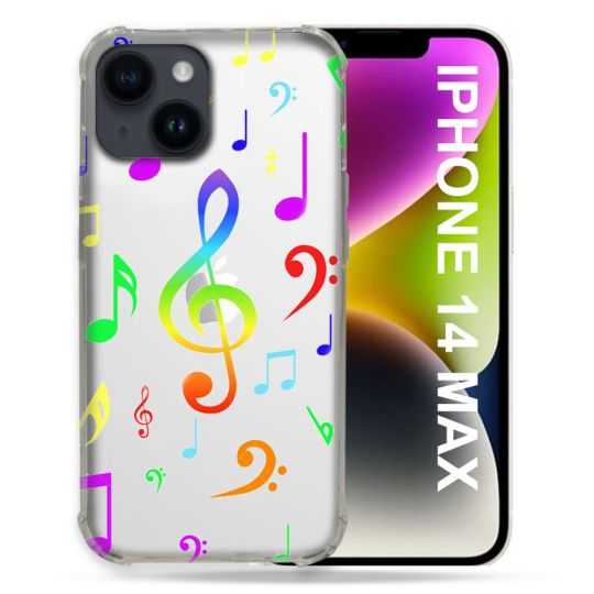 Coque Transparente Pour Iphone 14 Plus (6.7) Note Musique Colore