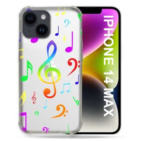 Coque Transparente Pour Iphone 14 Plus (6.7) Note Musique Colore