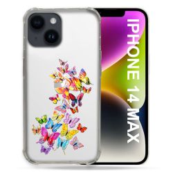 Coque Transparente Pour Iphone 14 Plus (6.7) Papillon Multicolore