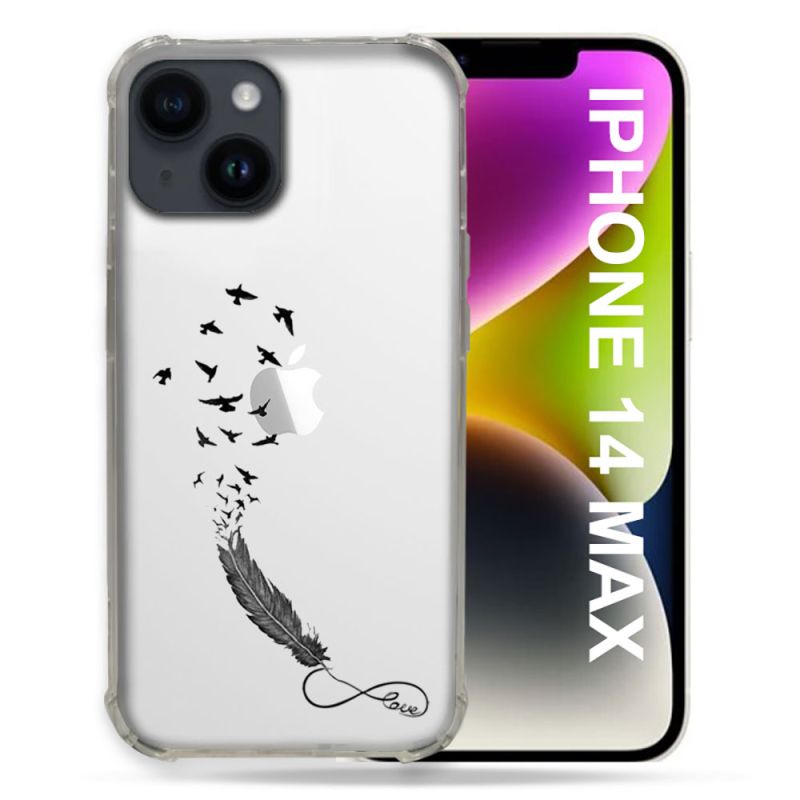 Coque Transparente Pour Iphone 14 Plus (6.7) Plume Infini
