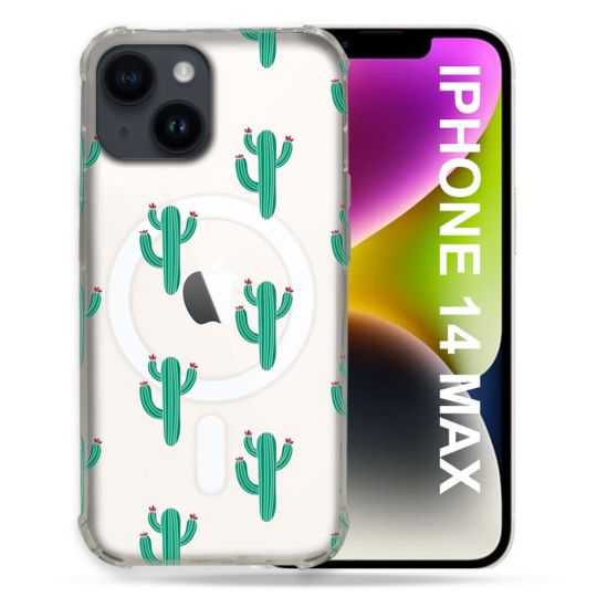 Coque Transparente Compatible MagSafe Pour Iphone 14 Plus (6.7) Cactus