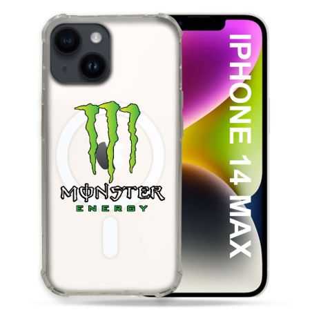 Coque Transparente Compatible MagSafe Pour Iphone 14 Plus (6.7) Monster Energy