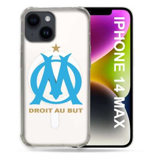 Coque Transparente Compatible MagSafe Pour Iphone 14 Plus (6.7) Olympique Marseille OM