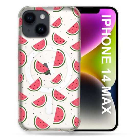 Coque Transparente Compatible MagSafe Pour Iphone 14 Plus (6.7) Pasteque
