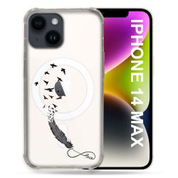 Coque Transparente Compatible MagSafe Pour Iphone 14 Plus (6.7) Plume Infini