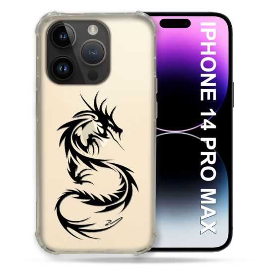 Coque Transparente Pour Iphone 14 Pro Plus (6.7) Dragon Noir