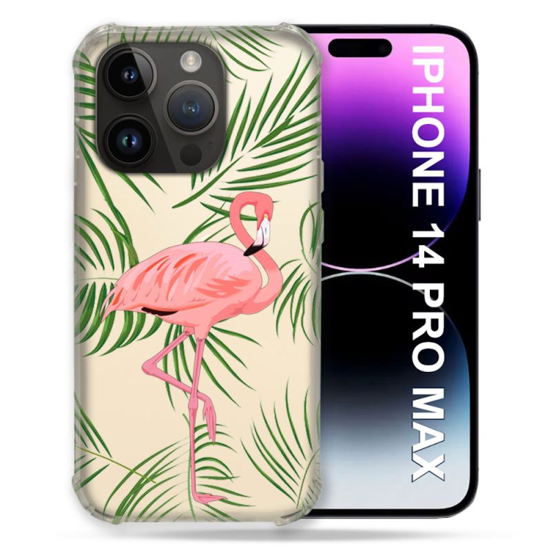 Coque Transparente Pour Iphone 14 Pro Plus (6.7) Flamant Rose
