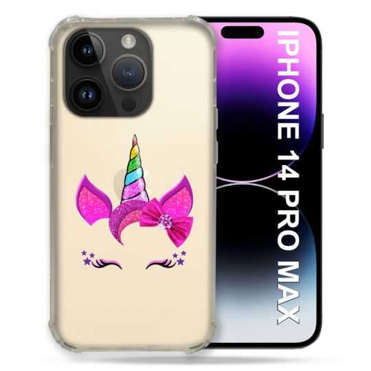 Coque Transparente Pour Iphone 14 Pro Plus (6.7) Licorne Paillette