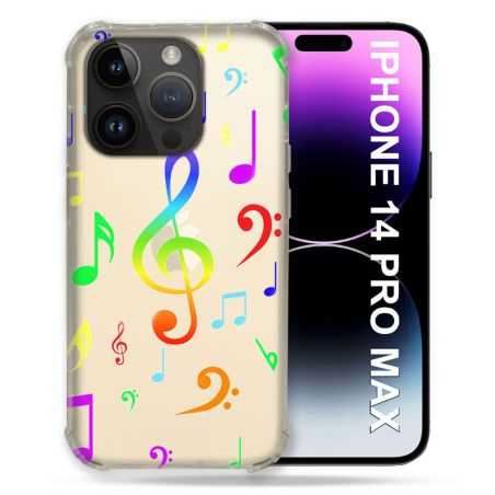 Coque Transparente Pour Iphone 14 Pro Plus (6.7) Note Musique Colore