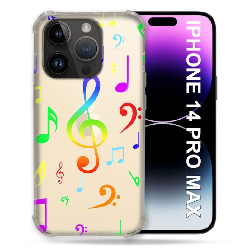 Coque Transparente Pour Iphone 14 Pro Plus (6.7) Note Musique Colore
